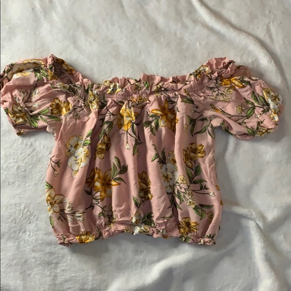 Off the shoulder flower top